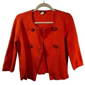 Women’s J. Crew 3/4 Sleeve Orange Sweater With Buttons